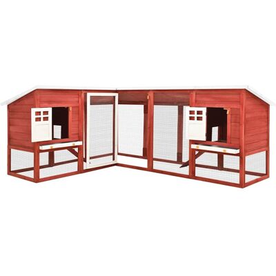 MAISON EXCLUSIVE - Conigliera Per Esterni Grande Rossa E Bianca In Legno Di Abete MAISON EXCLUSIVE - Conigliera Per Esterni Grande Rossa E Bianca In Legno Di Abete