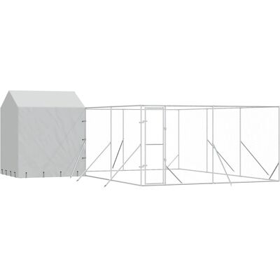 MAISON EXCLUSIVE - Cuccia Cani Da Esterno Tetto Argento 6x6x2,5 M Acciaio Zincato MAISON EXCLUSIVE - Cuccia Cani Da Esterno Tetto Argento 6x6x2,5 M Acciaio Zincato