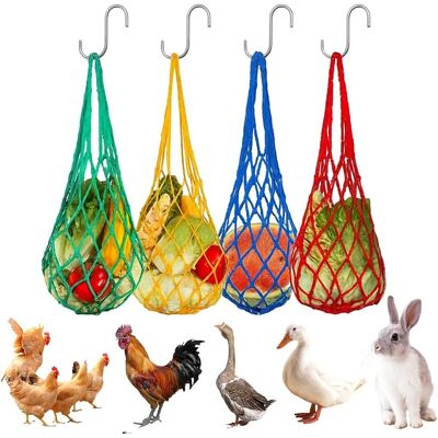 OEM Set Di 4 Reti Per Mangime Da Appendere, Accessori Per Pollaio, Mangiatoia Automatica Per Polli, Anatre, Oche E Altri Uccelli Da Esterno. OEM Set Di 4 Reti Per Mangime Da Appendere, Accessori Per Pollaio, Mangiatoia Automatica Per Polli, Anatre, Oche E Altri Uccelli Da Esterno.