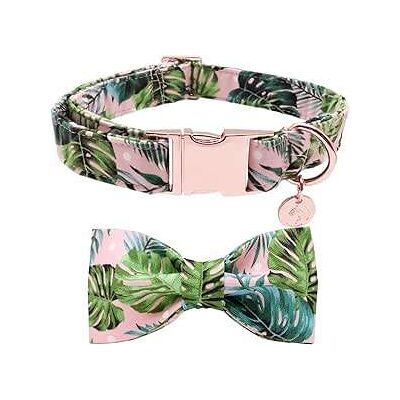 OEM Collare Per Cani Con Papillon Staccabile, Rosa E Verde, Regolabile, Comodo, L OEM Collare Per Cani Con Papillon Staccabile, Rosa E Verde, Regolabile, Comodo, L