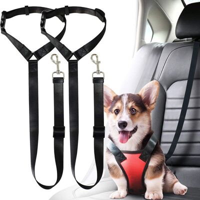 XISRENS Imbragatura Di Sicurezza Per Cani In 2 Pezzi (nera) Realizzata In Poliestere - Fune Di Traino - Ammortizzatore Di Sicurezza - Cinghia Elastica - Doppio Scopo - Per Auto E Gatto XISRENS Imbragatura Di Sicurezza Per Cani In 2 Pezzi (nera) Realizzata In Poliestere - Fune Di Traino - Ammortizzatore Di Sicurezza - Cinghia Elastica - Doppio Scopo - Per Auto E Gatto