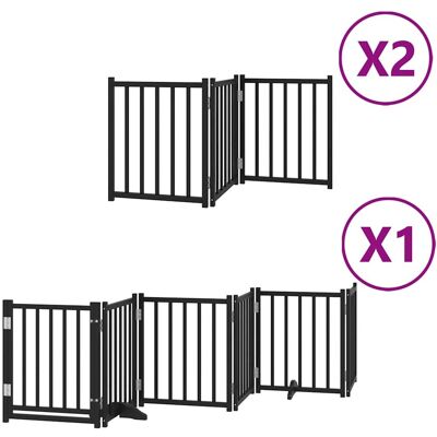 MAISON EXCLUSIVE - Cancello Cani Porta Pieghevole Nero 12 Pannelli 600 Cm Pioppo MAISON EXCLUSIVE - Cancello Cani Porta Pieghevole Nero 12 Pannelli 600 Cm Pioppo