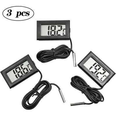 OEM Set Di 3 Termometri Per Acquario, Cavo Nero Da 1 M + 2 Batterie Incluse OEM Set Di 3 Termometri Per Acquario, Cavo Nero Da 1 M + 2 Batterie Incluse