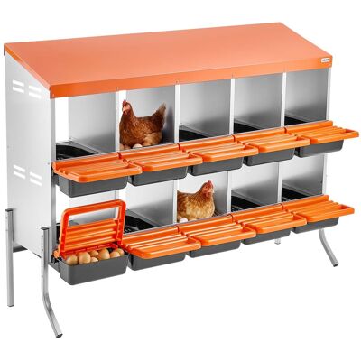 VEVOR Nido Con Cassette Di Incubazione Per Uova 10 Scomparti Con Gambe Di Supporto, Facile Raccolta, Acciaio Zincato E Plastica Ad Alta Resistenza, Nido Per Deposizione Di Uova Di Gallina VEVOR Nido Con Cassette Di Incubazione Per Uova 10 Scomparti Con Gambe Di Supporto, Facile Raccolta, Acciaio Zincato E Plastica Ad Alta Resistenza, Nido Per Deposizione Di Uova Di Gallina