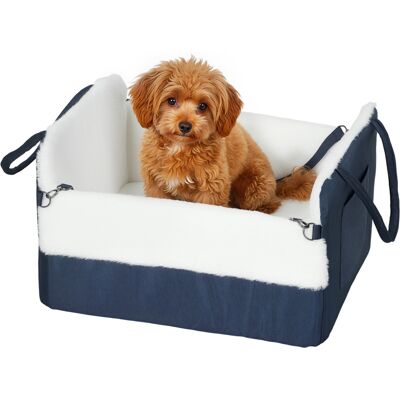 TORMATOR Seggiolino Auto Per Cani Con Cintura Di Sicurezza E Attacco, 55 X 46 X 32 Cm, Blu Navy TORMATOR Seggiolino Auto Per Cani Con Cintura Di Sicurezza E Attacco, 55 X 46 X 32 Cm, Blu Navy