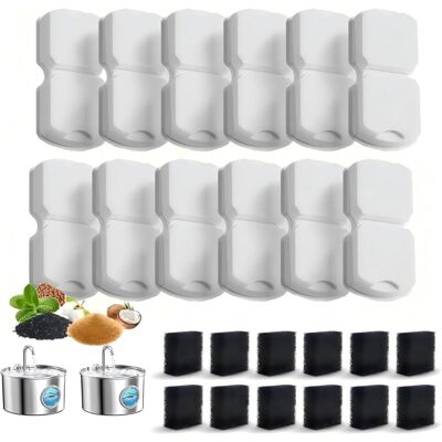 Neptune Set Di Filtri Per Fontanelle Per Gatti Con 24 Filtri In Acciaio Inossidabile Per Fontanelle Per Animali Domestici, Inclusi 12 Filtri E 12 Spugne Prefiltro Per Fontanelle Da 2,2 L, 2,6 L E 3,2 L. Neptune Set Di Filtri Per Fontanelle Per Gatti Con 24 Filtri In Acciaio Inossidabile Per Fontanelle Per Animali Domestici, Inclusi 12 Filtri E 12 Spugne Prefiltro Per Fontanelle Da 2,2 L, 2,6 L E 3,2 L.