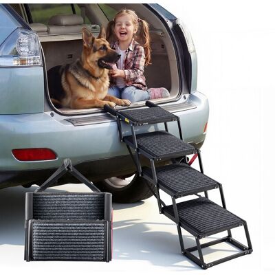 VEVOR Scaletta Pieghevole Per Auto Per Animali Domestici, Scala Pieghevole A 4 Gradini Per Suv Camion Letti Divani Per Animali Domestici Carico Max 90,72 Kg Superficie Antiscivolo, Extra Large VEVOR Scaletta Pieghevole Per Auto Per Animali Domestici, Scala Pieghevole A 4 Gradini Per Suv Camion Letti Divani Per Animali Domestici Carico Max 90,72 Kg Superficie Antiscivolo, Extra Large