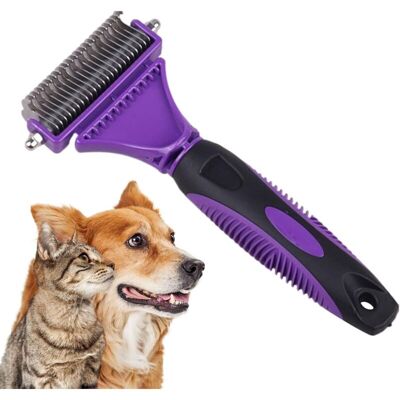 OEM Spazzola Per Cani A Doppia Faccia In Acciaio Inox, Pettine Districante Per Pelo Lungo, Adatta A Cani Di Piccola E Grande Taglia - Crezuo OEM Spazzola Per Cani A Doppia Faccia In Acciaio Inox, Pettine Districante Per Pelo Lungo, Adatta A Cani Di Piccola E Grande Taglia - Crezuo