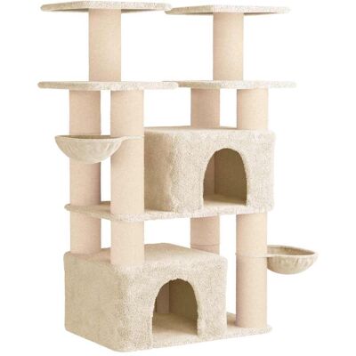 VIDAXL Albero Per Gatti Con Pali Per Graffiare In Sisal 2 Pz Crema VIDAXL Albero Per Gatti Con Pali Per Graffiare In Sisal 2 Pz Crema