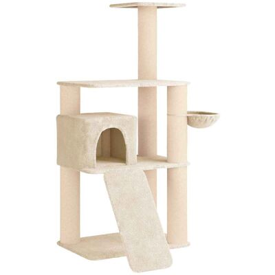 VIDAXL Albero Per Gatti Con Pali Per Graffiare In Sisal Crema 173 Cm VIDAXL Albero Per Gatti Con Pali Per Graffiare In Sisal Crema 173 Cm