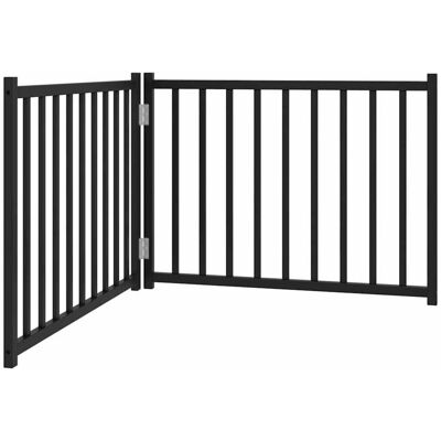 HELLOSHOP26 Cancelletto Di Sicurezza Pieghevole Per Cani 2 Pannelli 160 Cm Legno Massello Di Abete Nero 020023051 HELLOSHOP26 Cancelletto Di Sicurezza Pieghevole Per Cani 2 Pannelli 160 Cm Legno Massello Di Abete Nero 020023051