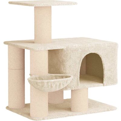 VIDAXL Albero Per Gatti Con Pali Per Graffiare In Sisal Crema 96 Cm VIDAXL Albero Per Gatti Con Pali Per Graffiare In Sisal Crema 96 Cm