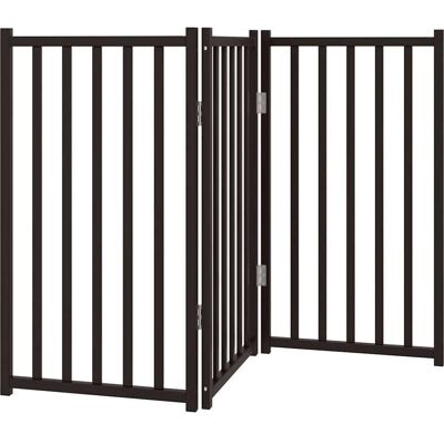 HELLOSHOP26 Cancelletto Di Sicurezza Pieghevole Per Cani A 3 Pannelli 150 Cm In Legno Massello Di Abete Nero 020023083 HELLOSHOP26 Cancelletto Di Sicurezza Pieghevole Per Cani A 3 Pannelli 150 Cm In Legno Massello Di Abete Nero 020023083
