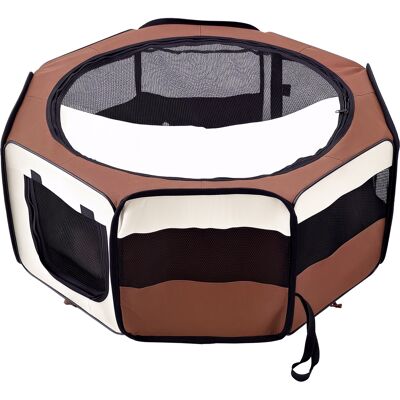 IROVAMI Recinto Portatile Cane/gatto, Cucciolo, Coniglio, Cavia, Ø90x41h Cm, Interno/esterno, Marrone IROVAMI Recinto Portatile Cane/gatto, Cucciolo, Coniglio, Cavia, Ø90x41h Cm, Interno/esterno, Marrone