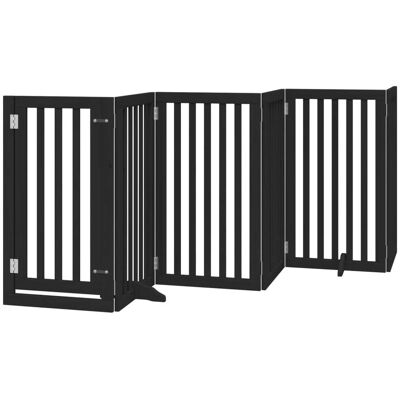 HELLOSHOP26 Cancelletto E Porta Di Sicurezza Per Animali Domestici 6 Pannelli Legno Di Pioppo Nero 020023362 HELLOSHOP26 Cancelletto E Porta Di Sicurezza Per Animali Domestici 6 Pannelli Legno Di Pioppo Nero 020023362