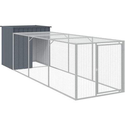 MAISON EXCLUSIVE - Pollaio Con Area Corsa Antracite 110x405x110 Cm Acciaio Zincato MAISON EXCLUSIVE - Pollaio Con Area Corsa Antracite 110x405x110 Cm Acciaio Zincato