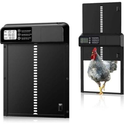 KEEMOTE Porta Automatica Per Pollaio Con Timer Mattutino/serale, In Lega Di Alluminio, Con Schermo Lcd Impermeabile, Anti-pizzicamento E Funzionamento A Batteria. KEEMOTE Porta Automatica Per Pollaio Con Timer Mattutino/serale, In Lega Di Alluminio, Con Schermo Lcd Impermeabile, Anti-pizzicamento E Funzionamento A Batteria.