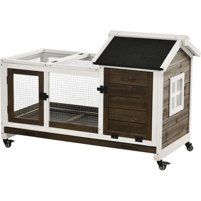 TORMATOR Conigliera/gabbia Per Roditori Su Ruote Con 2 Sportelli Chiudibili A Chiave - Dimensioni: 108l X 58w X 73,5h Cm - Legno TORMATOR Conigliera/gabbia Per Roditori Su Ruote Con 2 Sportelli Chiudibili A Chiave - Dimensioni: 108l X 58w X 73,5h Cm - Legno