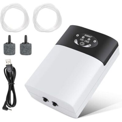 OEM Pompa D'Aria Ricaricabile Usb Per Acquario – Portata Di 3000 Ml/min – Silenziosa E Compatta – 2 Uscite D'Aria Per Un'aerazione Ottimale OEM Pompa D'Aria Ricaricabile Usb Per Acquario – Portata Di 3000 Ml/min – Silenziosa E Compatta – 2 Uscite D'Aria Per Un'aerazione Ottimale