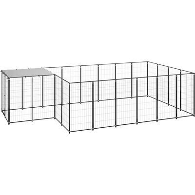 MAISON EXCLUSIVE - Gabbia Per Cani Nera 8,47 M² In Acciaio MAISON EXCLUSIVE - Gabbia Per Cani Nera 8,47 M² In Acciaio