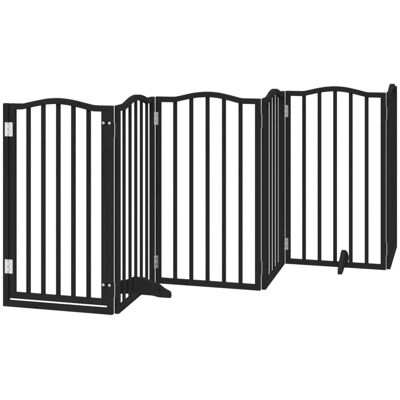 HELLOSHOP26 Cancelletto E Porta Di Sicurezza Per Animali Domestici 6 Pannelli Legno Di Pioppo Nero 020023360 HELLOSHOP26 Cancelletto E Porta Di Sicurezza Per Animali Domestici 6 Pannelli Legno Di Pioppo Nero 020023360