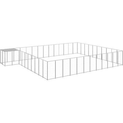MAISON EXCLUSIVE - Gabbia Per Cani Argento 37,51 M² In Acciaio MAISON EXCLUSIVE - Gabbia Per Cani Argento 37,51 M² In Acciaio