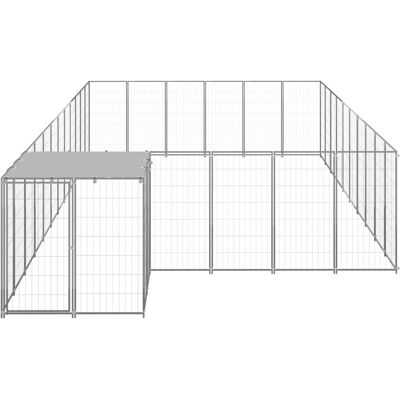 MAISON EXCLUSIVE - Gabbia Per Cani Argento 19,36 M² In Acciaio MAISON EXCLUSIVE - Gabbia Per Cani Argento 19,36 M² In Acciaio