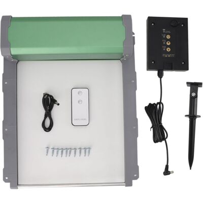OEM Apriporta Per Pollaio Ad Energia Solare, Con Timer Efficiente, Sensore Di Luce E Telecomando OEM Apriporta Per Pollaio Ad Energia Solare, Con Timer Efficiente, Sensore Di Luce E Telecomando