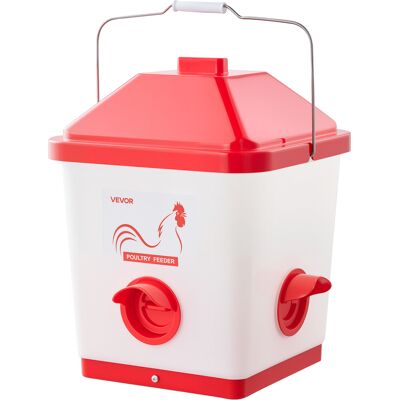VEVOR Mangiatoia Per Pollame Capacita Di 18,14 Kg, Grande Mangiatoia Per Pollame Sospesa A Gravita Con Maniglia Con 3 Porte Di Alimentazione, Senza Sprechi, Allinterno O Allesterno Del Pollaio VEVOR Mangiatoia Per Pollame Capacita Di 18,14 Kg, Grande Mangiatoia Per Pollame Sospesa A Gravita Con Maniglia Con 3 Porte Di Alimentazione, Senza Sprechi, Allinterno O Allesterno Del Pollaio