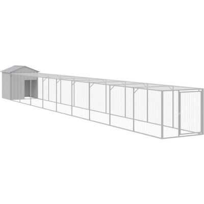 MAISON EXCLUSIVE - Pollaio Area Corsa Grigio Chiaro 117x1017x123cm Acciaio Zincato MAISON EXCLUSIVE - Pollaio Area Corsa Grigio Chiaro 117x1017x123cm Acciaio Zincato
