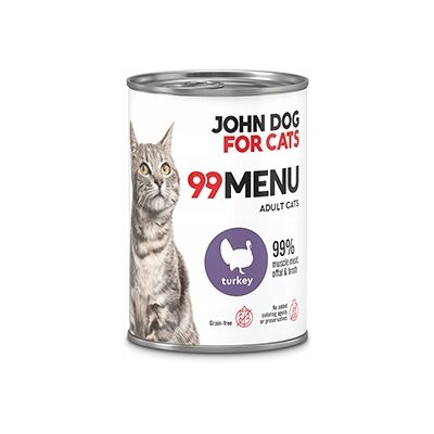 OEM Cibo Umido Per Gatti John Dog 99 Menu Tacchino 6x400 G OEM Cibo Umido Per Gatti John Dog 99 Menu Tacchino 6x400 G