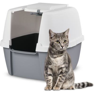 IRIS OHYAMA Lettiera Per Gatti With Scoop, Grigio, Antispruzzo, Facile Da Pulire, Chiuso, Per Gattini, Gatti Adulti, Conigli, Grande, Senza Bpa, Lato Alto, Cappuccio Staccabile, Clh-17j - IRIS OHYAMA Lettiera Per Gatti With Scoop, Grigio, Antispruzzo, Facile Da Pulire, Chiuso, Per Gattini, Gatti Adulti, Conigli, Grande, Senza Bpa, Lato Alto, Cappuccio Staccabile, Clh-17j -