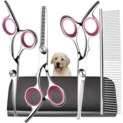 OEM Forbici Per La Toelettatura Degli Animali In Acciaio Inossidabile, Set Da 6 Pezzi - Rosa OEM Forbici Per La Toelettatura Degli Animali In Acciaio Inossidabile, Set Da 6 Pezzi - Rosa