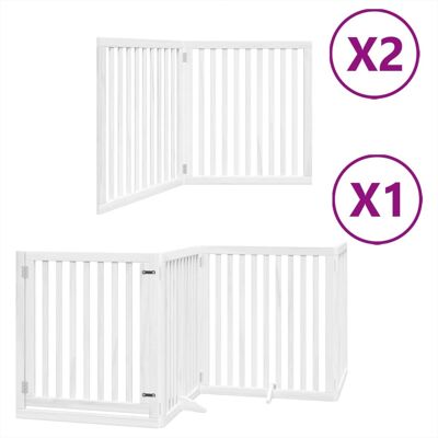 HELLOSHOP26 Cancelletto Di Sicurezza Per Animali Domestici Porta Pieghevole 8 Pannelli Legno Di Pioppo Bianco 020023266 HELLOSHOP26 Cancelletto Di Sicurezza Per Animali Domestici Porta Pieghevole 8 Pannelli Legno Di Pioppo Bianco 020023266