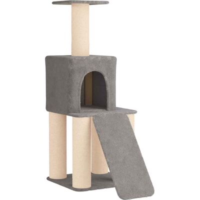 VIDAXL Albero Per Gatti Con Pali Per Graffiare In Sisal Grigio Chiaro VIDAXL Albero Per Gatti Con Pali Per Graffiare In Sisal Grigio Chiaro