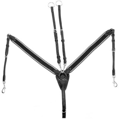 Supreme Cob, Nero: Pettorale Elastico Con Martingala In Cuoio Doppiato E Interno In Nylon Antirottura Supreme Cob, Nero: Pettorale Elastico Con Martingala In Cuoio Doppiato E Interno In Nylon Antirottura
