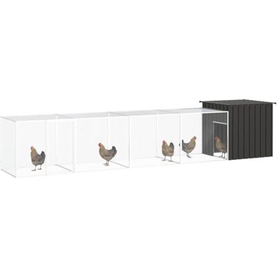 MAISON EXCLUSIVE - Gabbia Per Polli Antracite 500x91x100 Cm Acciaio Zincato MAISON EXCLUSIVE - Gabbia Per Polli Antracite 500x91x100 Cm Acciaio Zincato