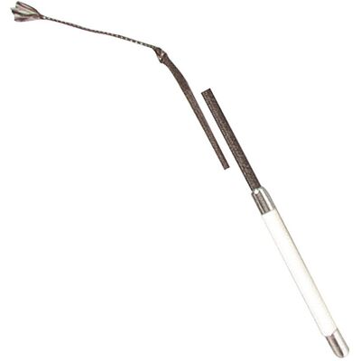 SARTORE Frustino Da Trotto Con Bottone In Metallo E Manico In Pelle Da 130 Cm SARTORE Frustino Da Trotto Con Bottone In Metallo E Manico In Pelle Da 130 Cm