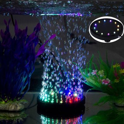 Zone 12 Led Rgb Multicolore Per Acquario, Luce Notturna A Bolle Sottomarine, Disco Di Pietra Porosa Per Acquario A Led Multicolore, Gorgogliatore Rotondo Per Acquario Con Cambio Colore Automatico Zone 12 Led Rgb Multicolore Per Acquario, Luce Notturna A Bolle Sottomarine, Disco Di Pietra Porosa Per Acquario A Led Multicolore, Gorgogliatore Rotondo Per Acquario Con Cambio Colore Automatico