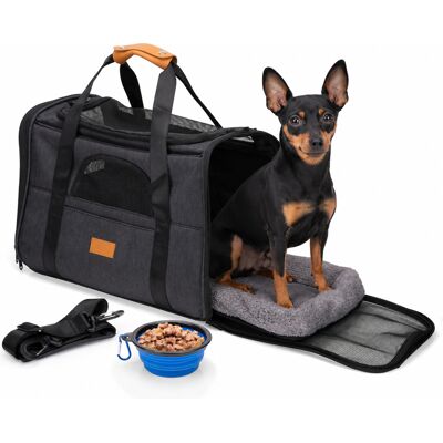 BAKAJI Borsa Per Trasporto Animale Pieghevole Trasportino 44x31x34 Cm Cuccia E Ciotola BAKAJI Borsa Per Trasporto Animale Pieghevole Trasportino 44x31x34 Cm Cuccia E Ciotola