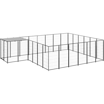 MAISON EXCLUSIVE - Gabbia Per Cani Nera 12,1 M² In Acciaio MAISON EXCLUSIVE - Gabbia Per Cani Nera 12,1 M² In Acciaio