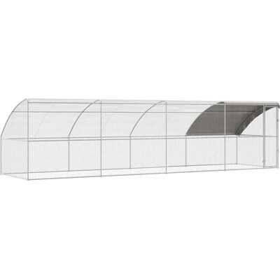 MAISON EXCLUSIVE - Gabbia Per Polli 4 Pcs Argento 800 X 200 X 200 Cm Acciaio E Pe MAISON EXCLUSIVE - Gabbia Per Polli 4 Pcs Argento 800 X 200 X 200 Cm Acciaio E Pe