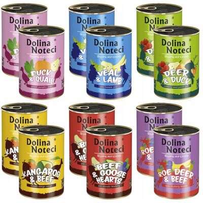 OEM Dolina Noteci Superfood Alimento Umido Per Cani Mix 12 X 400 G Senza Cereali OEM Dolina Noteci Superfood Alimento Umido Per Cani Mix 12 X 400 G Senza Cereali
