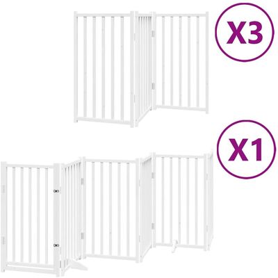 HELLOSHOP26 Cancelletto Di Sicurezza Per Animali Domestici Porta Pieghevole 15 Pannelli Legno Di Pioppo Bianco 020023205 HELLOSHOP26 Cancelletto Di Sicurezza Per Animali Domestici Porta Pieghevole 15 Pannelli Legno Di Pioppo Bianco 020023205