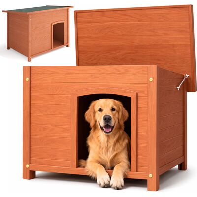 BAKAJI Cuccia Per Cani Grande Per Esterno In Legno Tetto Apribile Casetta Per Animali BAKAJI Cuccia Per Cani Grande Per Esterno In Legno Tetto Apribile Casetta Per Animali