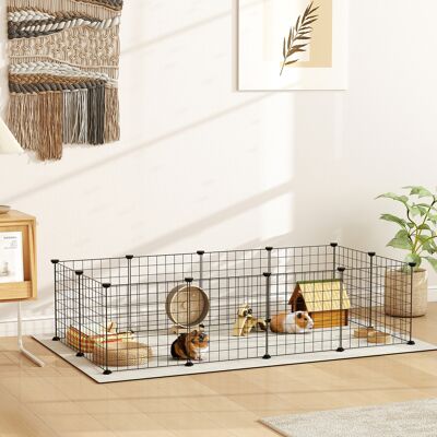 PZCC Recinto In Metallo A 12 Pannelli Per Piccoli Animali, Design Smontabile Fai-da-te Per Ricci E Criceti, 143x73x36 Cm, Nero PZCC Recinto In Metallo A 12 Pannelli Per Piccoli Animali, Design Smontabile Fai-da-te Per Ricci E Criceti, 143x73x36 Cm, Nero