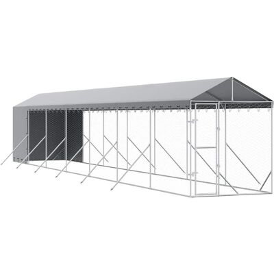 MAISON EXCLUSIVE - Cuccia Cani Da Esterno Tetto Argento 2x14x2,5 M Acciaio Zincato MAISON EXCLUSIVE - Cuccia Cani Da Esterno Tetto Argento 2x14x2,5 M Acciaio Zincato