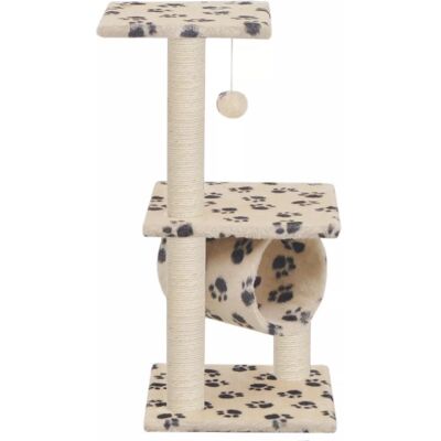 Helloshop26 Albero per Gatti con Nicchia - Impronte Beige - 65cm Helloshop26 Albero per Gatti con Nicchia - Impronte Beige - 65cm