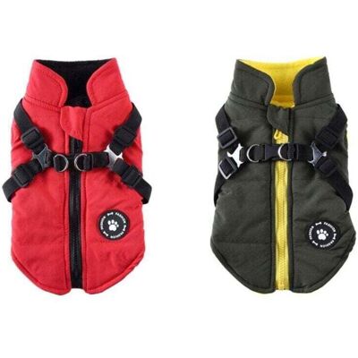 OEM (l) Cappotto Per Cani Rosso + Verde Con Pettorina Per Cani Di Piccola E Media Taglia, Xu, Cappotto Impermeabile Per Cani, Caldo Imbottito, Vestiti Per Cani, Cappotto Per Cuccioli-crezuo OEM (l) Cappotto Per Cani Rosso + Verde Con Pettorina Per Cani Di Piccola E Media Taglia, Xu, Cappotto Impermeabile Per Cani, Caldo Imbottito, Vestiti Per Cani, Cappotto Per Cuccioli-crezuo