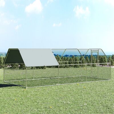 PZCC Recinto Gabbia Per Galline In Metallo Galvanizzato Impermeabile, Pollaio Con Porta E Copertura Oxford, 280x570x195cm PZCC Recinto Gabbia Per Galline In Metallo Galvanizzato Impermeabile, Pollaio Con Porta E Copertura Oxford, 280x570x195cm